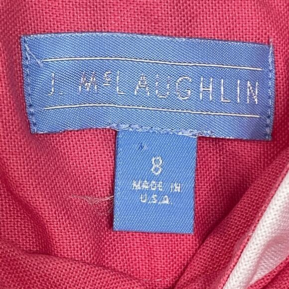 J. McLaughlin Pink and White Print Detail Knee  Length Skirt Size 8‎ - Picture 5 of 6